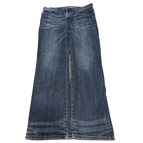 Express Kingston Classic Fit Boot Jeans Men’s 32x32 Blue Stretch Denim - Picture 1 of 9